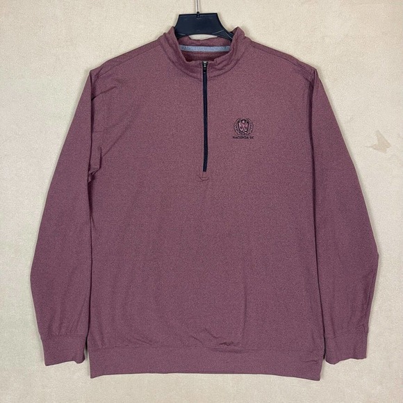 Straight Down 1/4 Zip Long Sleeve Golf Shirt Mens XL Red‎ Embroidered Golf Logo - Picture 1 of 11